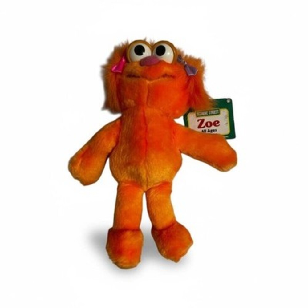 Vintage Tyco Sesame Street Zoe Plush 1995 Stuffed Animal Orange Doll Toy 9"